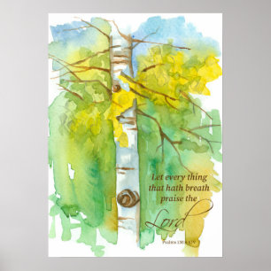 Poster Aspen Tree Bible Écriture Psaumes 150:6 Automne