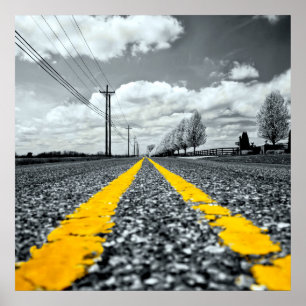 Poster Asphalt Jaune Road Photographie créative