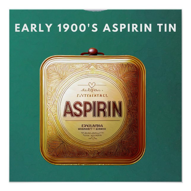 Poster Aspirin Tin du début des années 1900 (Devant)