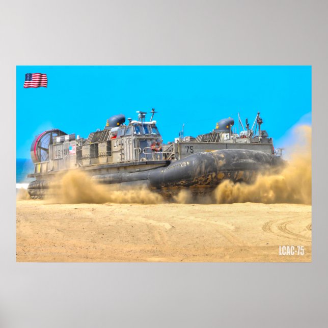 POSTER ASSAUT DE PLAGE - LCAC-75 (Devant)