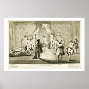 Poster Assemblage de maçons libres pour l'initiation d'un