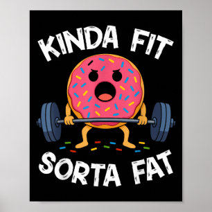 Poster Assez en forme un peu gros - Drôle de gym donut ha
