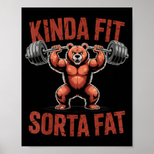 Poster Assez en forme un peu gros drôle gym bouledogue ha