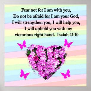 POSTER ASSEZ PINK FLORAL ISAIAH 41:10 CONCEPTION