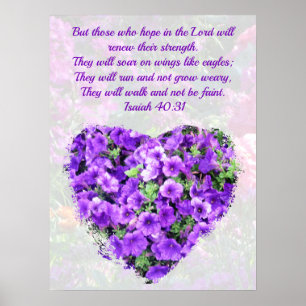 POSTER ASSEZ PURPLE ISAIAH FLORAL 40:31 ORIGINAL VERS