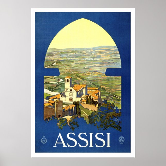 Poster Assisi Italie Vintage (Devant)