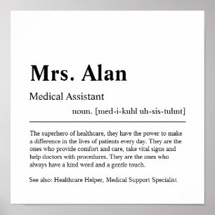 Poster Assistant Médicale Cadeau personnalisé