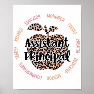 Poster Assistant principal Leopard Apple Titre de l'emplo