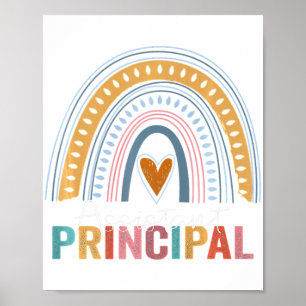 Poster Assistant principal Rainbow Funny Job Title School