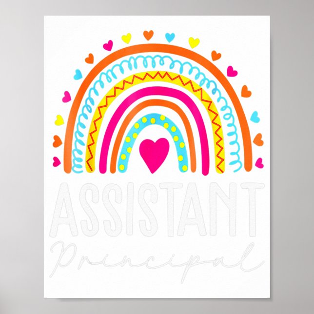 Poster Assistant Principal Rainbow Heart Titre du travail (Devant)