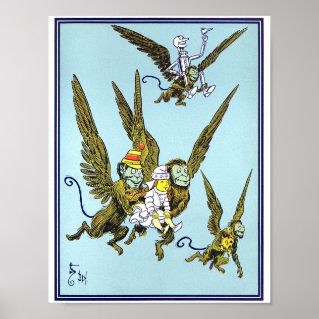 Poster Assistant vintage d'illustration Oz (Devant)