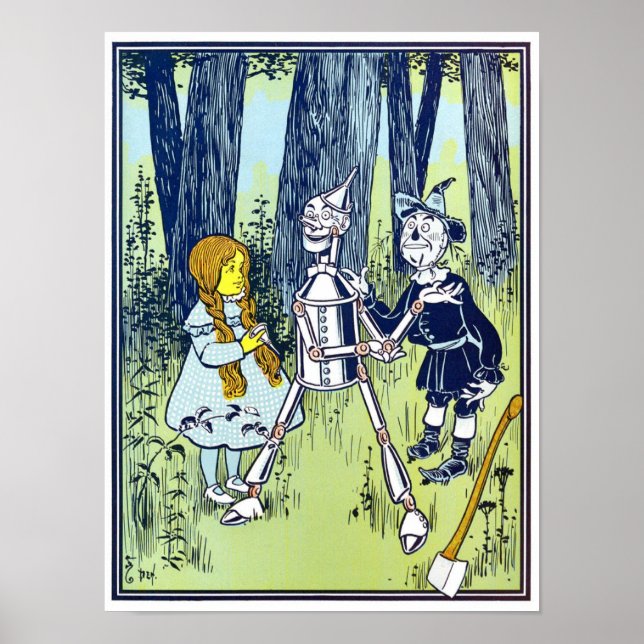 Poster Assistant vintage d'illustration Oz (Devant)