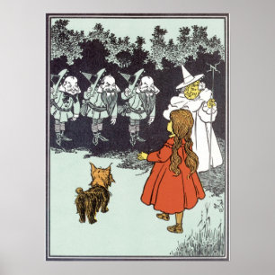 Poster Assistant vintage d'Oz Dorothy Toto Glinda Munchki