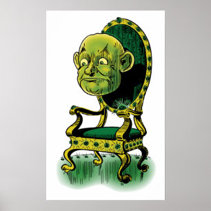 Poster Assistant vintage Oz, Grumpy Wizard Emerald Throne