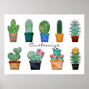 Poster Assorted Cactus Plants Thunder_Cove