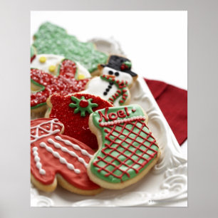 Poster assortment of festive holiday cookies