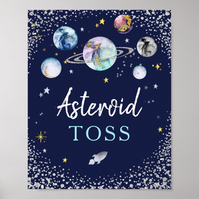 Poster Astéroïde Toy Space Galaxy Fête d'anniversaire (Devant)