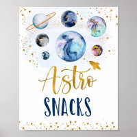 Astro Snacks Galaxy Blue Gold Space Anniversaire