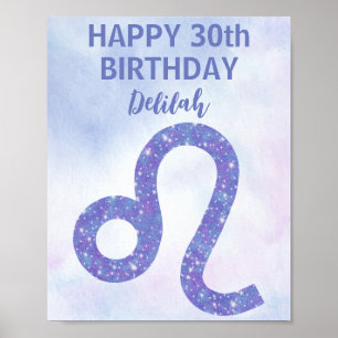 Poster Astrologie Cute Leo Personnalisé Purple Anniversai