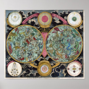 Poster Astrologie Graphique Planisphaeri Coeleste
