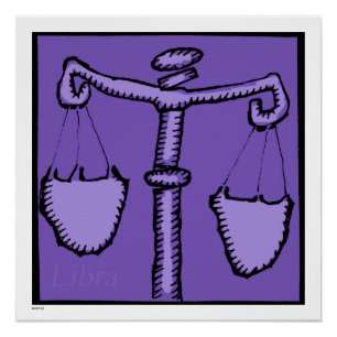 Poster Astrologie Zodiac Libra Signal Anniversaire P 20x2