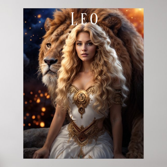 Poster astrologique Leo Femme (Devant)