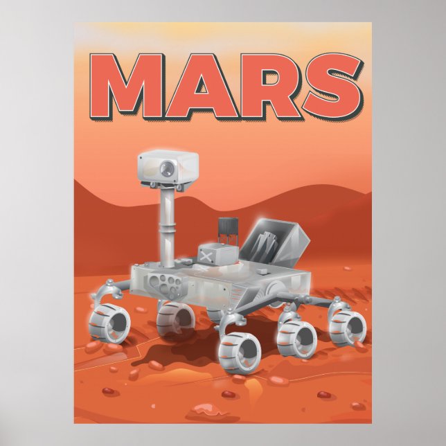Poster astromobile d'exploration de Mars (Devant)
