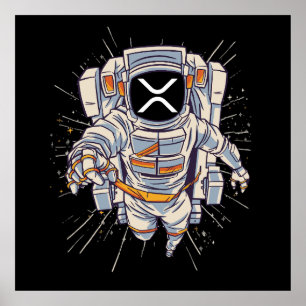 Poster Astronaut à ripple - Crypto Xrp
