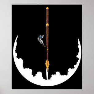 Poster Astronaut Bassoonist Jazz Music Cadeaux Bassoon