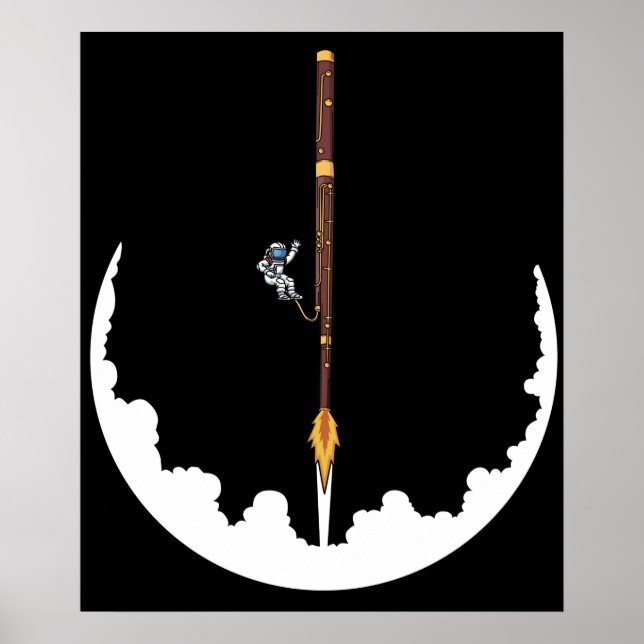 Poster Astronaut Bassoonist Jazz Music Cadeaux Bassoon (Devant)