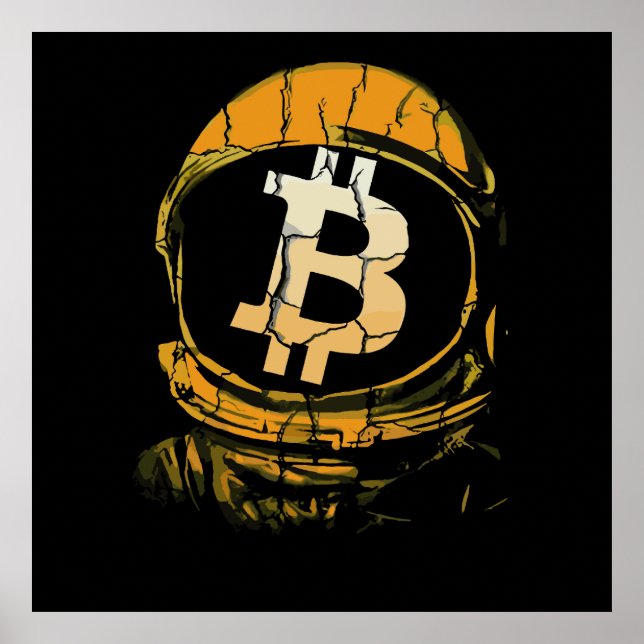 Poster Astronaut Bitcoin-Crypto (Devant)