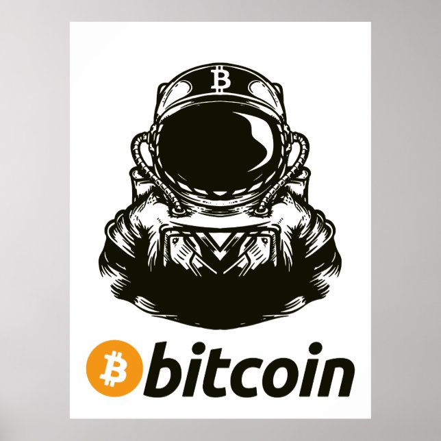 Poster Astronaut BITCOIN-Crypto (Devant)