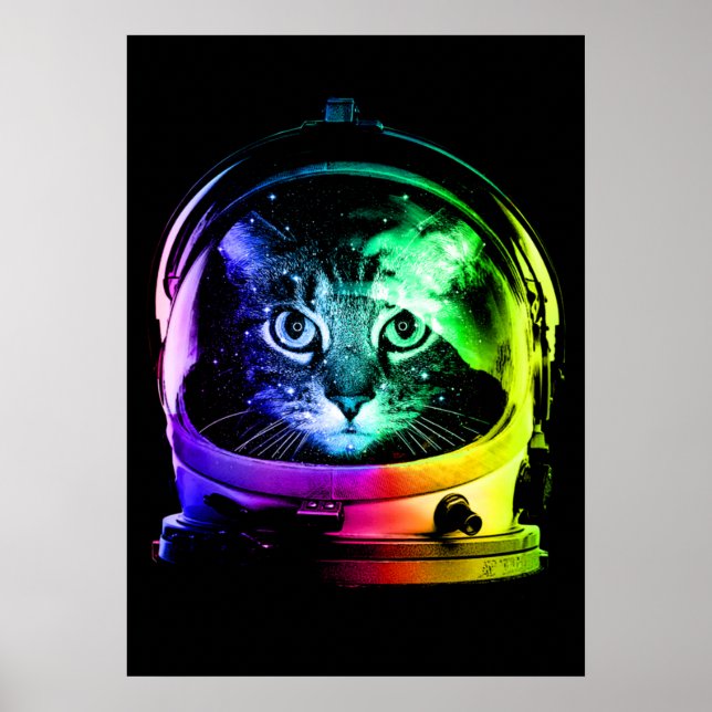 Poster Astronaut Cat Classic Cat Lover (Devant)
