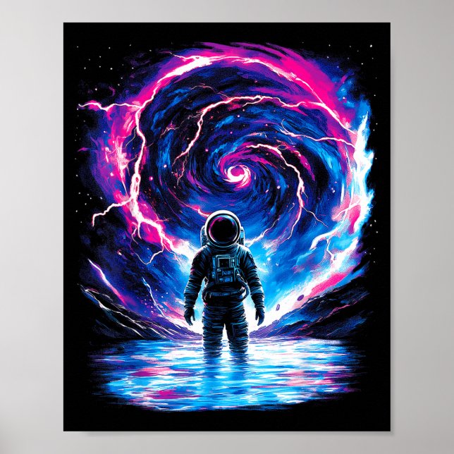 Poster Astronaut Cosmic Outer Space Galaxy Science  (Devant)