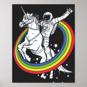 Poster Astronaut équitation Unicorn