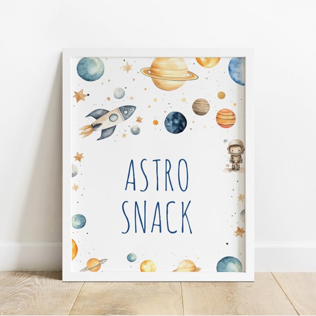 Poster Astronaut Espace Astro Snacks Anniversaire (Créateur téléchargé)