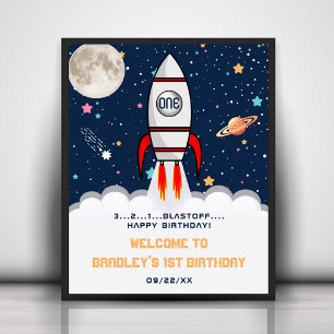 Poster Astronaut Rocket Espace extra-atmosphérique 1er an