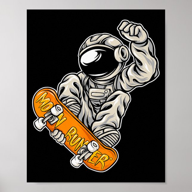 Poster Astronaut Skateboarder, Skateboarding Lover, Astro (Devant)