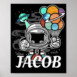 Poster ASTRONAUT Space Cartoon personnalisable
