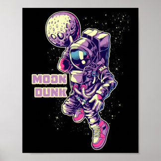 Poster Astronaut Spaceman Joueur de basket-ball Dunking M