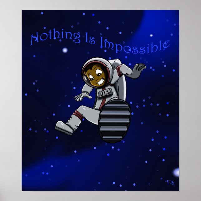 Poster Astronaute africaine-américaine (Devant)