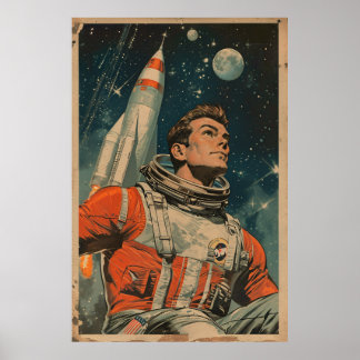 Poster Astronaute Art Astronaut Gallery Art Art Vintage