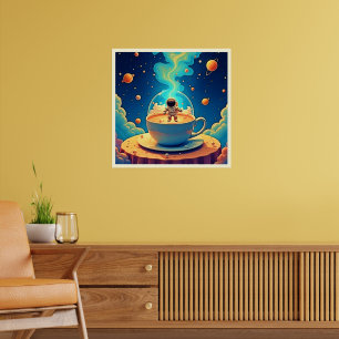 Poster Astronaute Café Espace Art