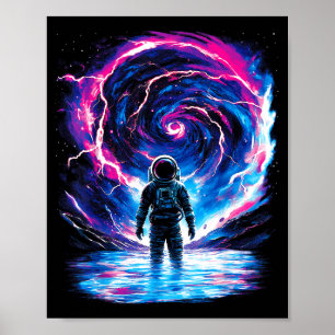 Poster Astronaute Cosmique Espace Extérieur Galaxie Scien
