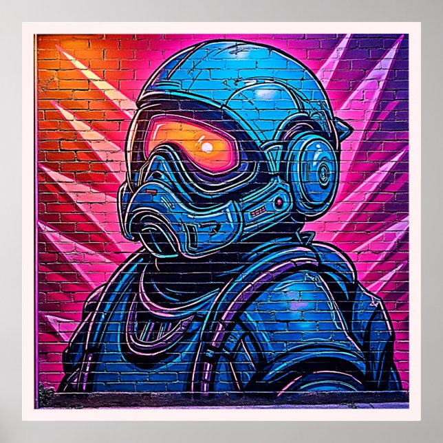 Poster Astronaute de Neon Cyberpunk (Devant)