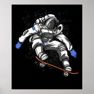 Poster Astronaute du patinage Skateboard Espace cosmique