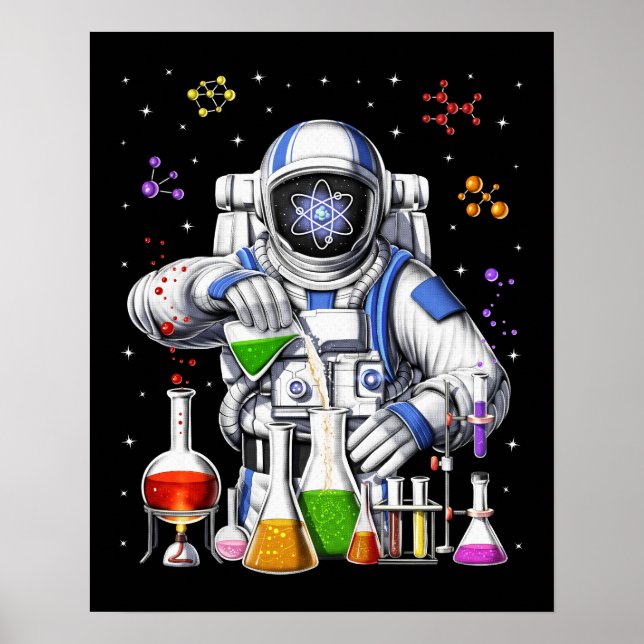Poster Astronaute en chimie (Devant)