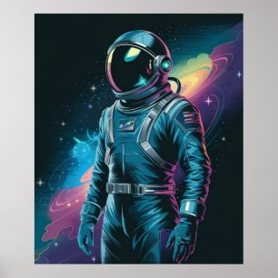 Poster Astronaute en combinaison futuriste