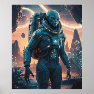 Poster Astronaute Extraterrestre