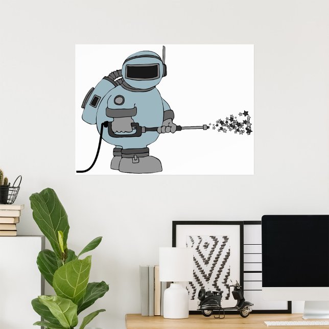 Poster Astronaute Sci-Fi des étoiles de l'astronaute spat (Créateur téléchargé)